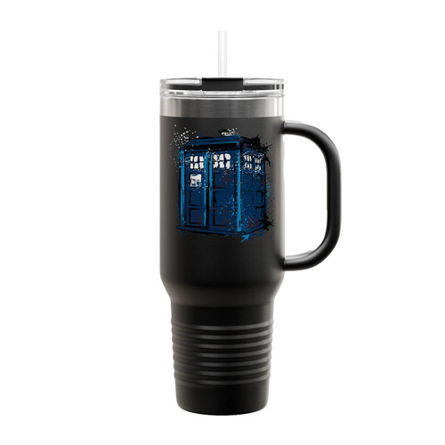 Time And Space Doctor Who Tardis Blue Box Insulated Travel Mug