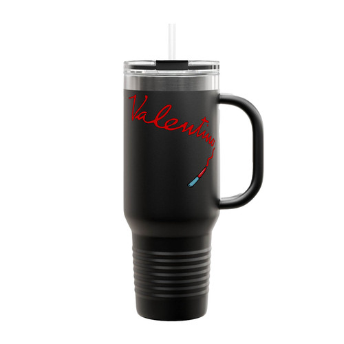 Valentino Logo Lipstick Print Insulated Travel Mug