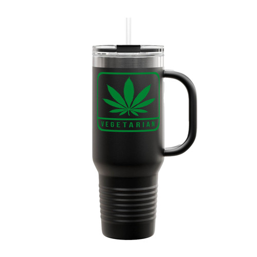 Vegetarian Cannabis Weed Marijuana Funny Insulated Travel Mug
