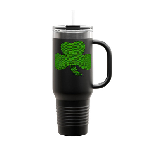 Very Large Shamrock St. Patrick's Day Irish Luck Lucky Clover Insulated Travel Mug