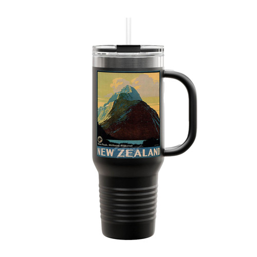Vintage New Zealand Mitre Peak Mountain Insulated Travel Mug
