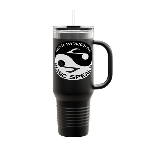 When Words Fail Music Speaks Yin Yang Insulated Travel Mug