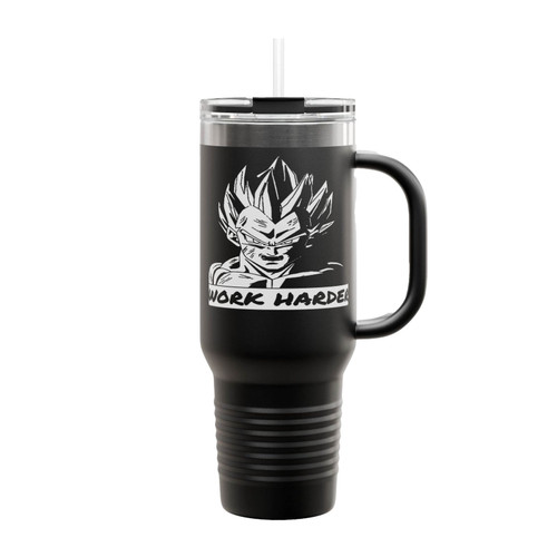 Work Harder Dragon Ball Z Vegeta Insulated Travel Mug