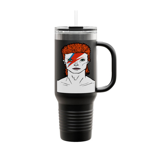 Ziggy Stardust David Bowie Illustrated Insulated Travel Mug