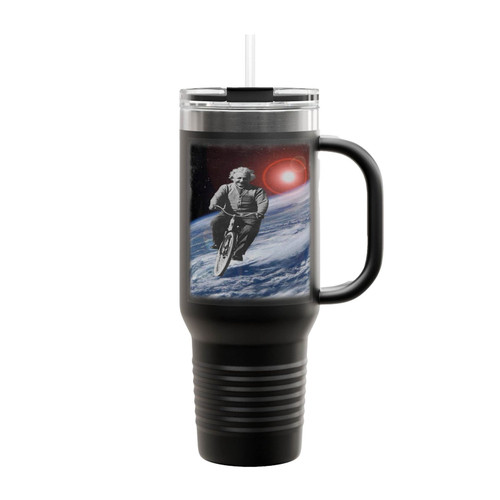 Albert Einstein Bicyle Space Univers Insulated Travel Mug