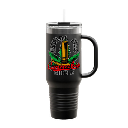 Alcohol Kills Cannabis Chills Insulated Travel Mug