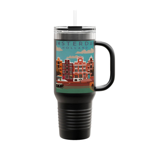 Amsterdam Classic Retro Vintage Insulated Travel Mug