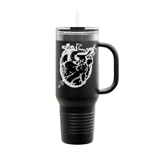Anatomical Black Heart Insulated Travel Mug