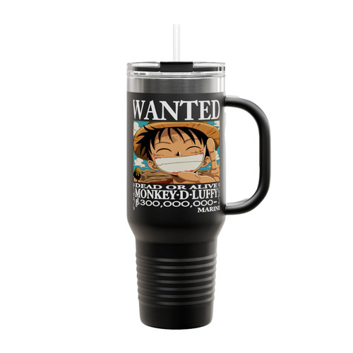 Anime One Piece Wanted Luffy Insulated Travel Mug