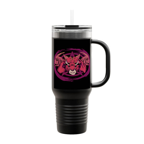 Baphomet Goat Head Skulls Insulated Travel Mug