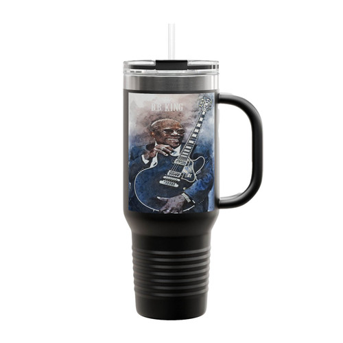 Bb King Watercolour Art Insulated Travel Mug