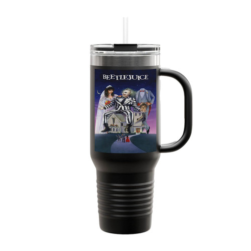 Beetlejuice The Ghost With The Most Michael Keaton Insulated Travel Mug
