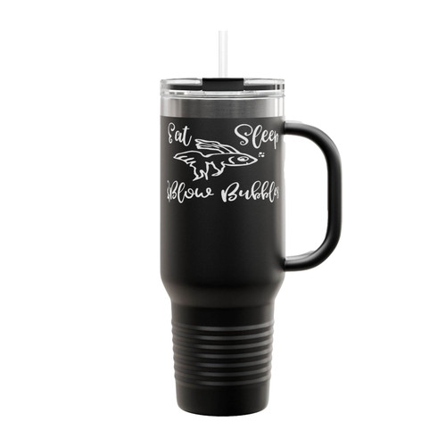 Beta Fish Eat Sleep Bubbles Insulated Travel Mug