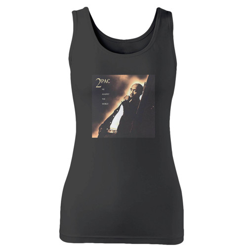 High quality print of this slim fit 2pac me against the world hip hop women tank top will turn heads. And bystanders won't be disappointed - the racerback cut looks good one any woman's shoulders.