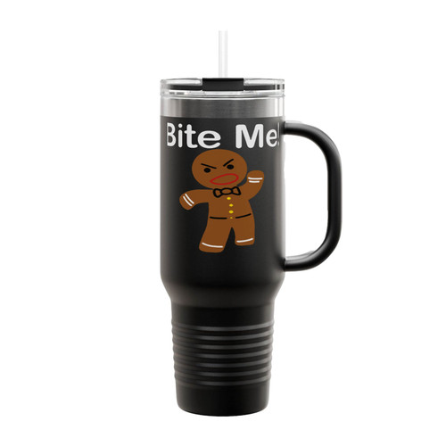 Bite Me! Christmas Gingerbread Insulated Travel Mug