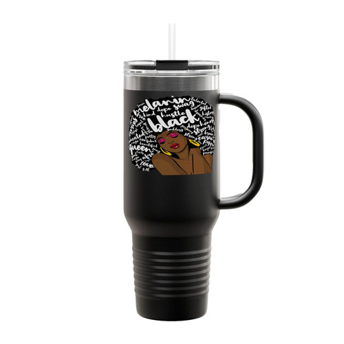 Black Afro Queen Insulated Travel Mug