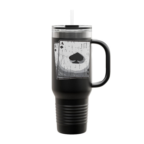 Black Jack Funny Poker Player Insulated Travel Mug