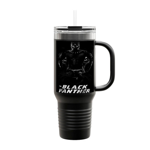 Black Panther Face Art Insulated Travel Mug