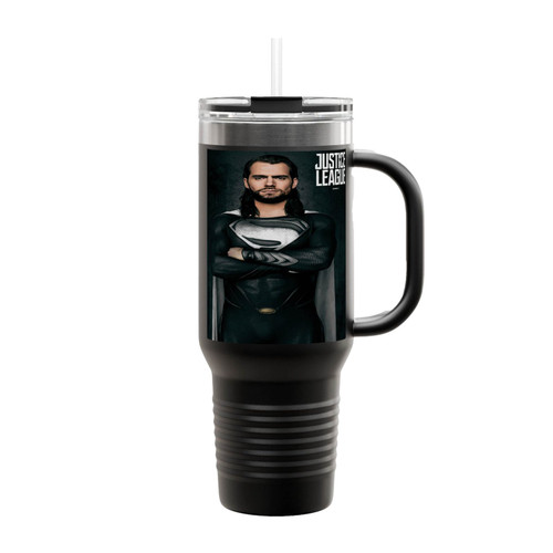 Black Suit Superman Insulated Travel Mug