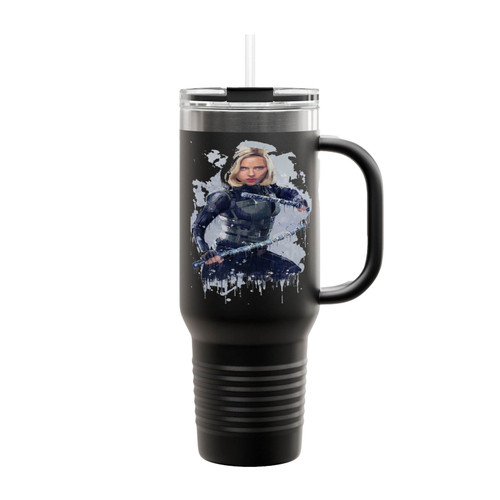 Black Widow Weapon Art Insulated Travel Mug