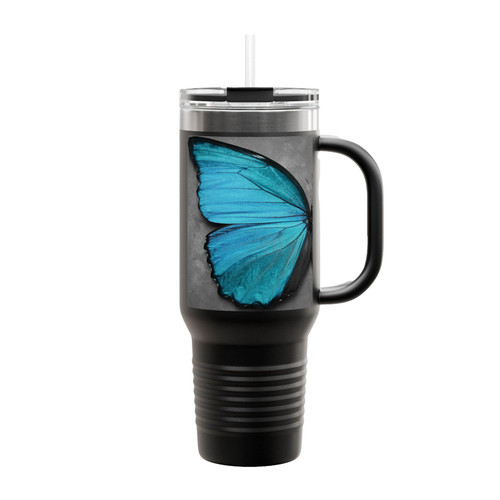 Blue Butterfly Insulated Travel Mug