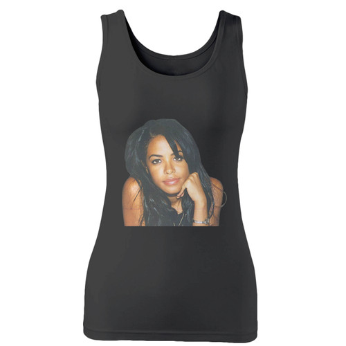 High quality print of this slim fit aaliyah pose women tank top will turn heads. And bystanders won't be disappointed - the racerback cut looks good one any woman's shoulders.