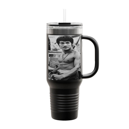Bruce Lee Martial Artist Insulated Travel Mug