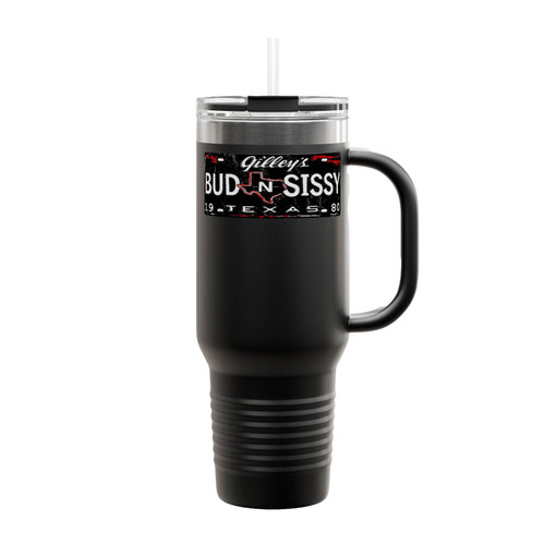 Bud N Sissy License Plate Urban Cowboy Insulated Travel Mug