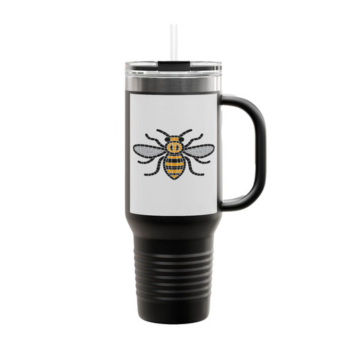 Bumblebee Mosaic Pattern Insulated Travel Mug