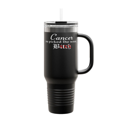 Cancer Picked Wrong Bitch Insulated Travel Mug
