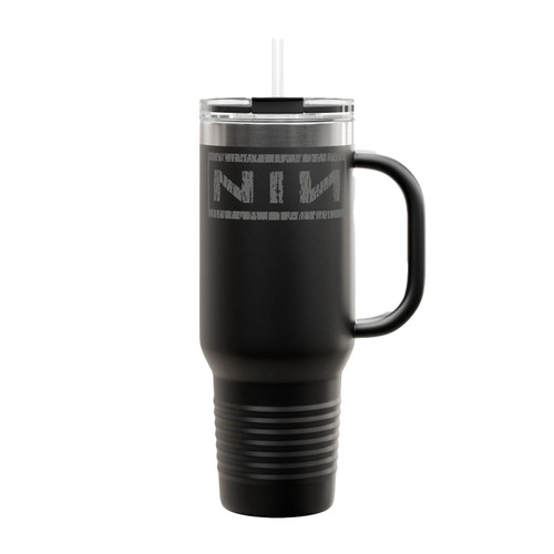 Captain Marvel Nine Nails Rock Band Logo Distressed Insulated Travel Mug
