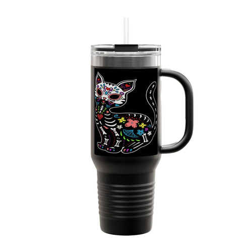 Cat Dia De Los Gatos Insulated Travel Mug