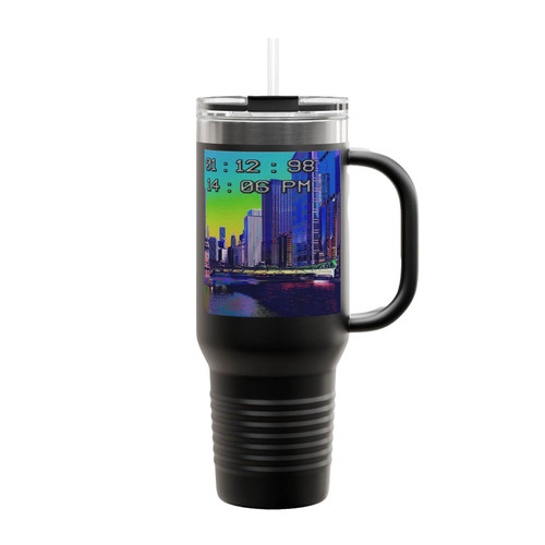Chicago Vaporwave Insulated Travel Mug