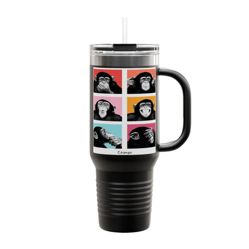Chimps Faces Pop Art Insulated Travel Mug