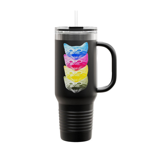 Cmyk Cat 2 Insulated Travel Mug