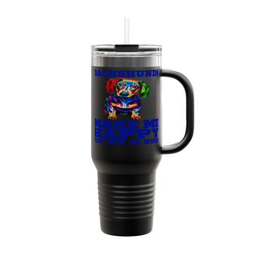 Dachshund Make Me Happy Insulated Travel Mug