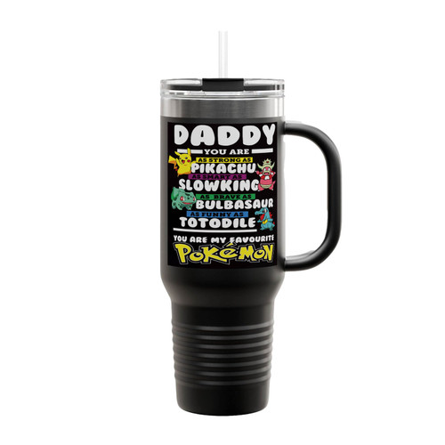 Daddy Pokemon Cartoon Insulated Travel Mug