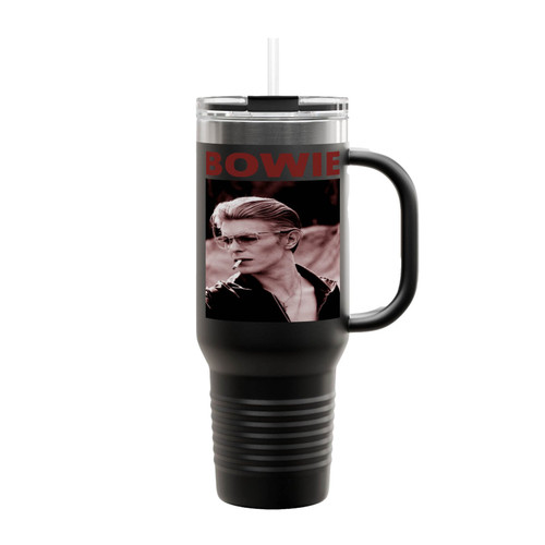 David Bowie Cigarete Insulated Travel Mug