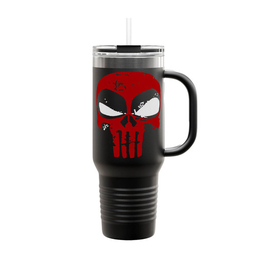Deadpool Punisher Skull Insulated Travel Mug