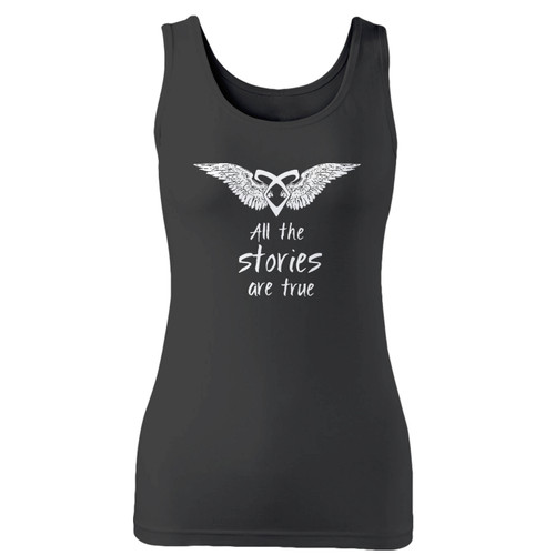 High quality print of this slim fit all stories are true women tank top will turn heads. And bystanders won't be disappointed - the racerback cut looks good one any woman's shoulders.