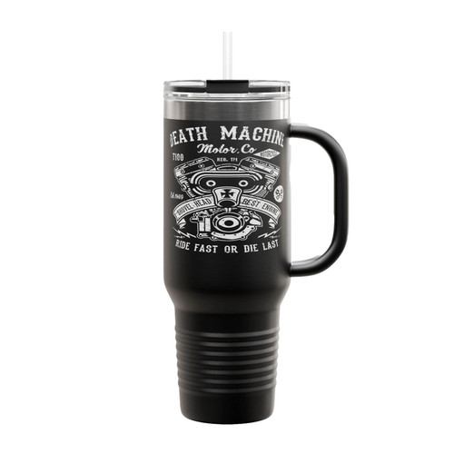 Death Machine Bikers Motorcycles Insulated Travel Mug