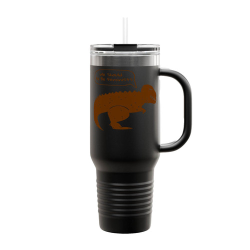 Dinosaur We Should All Be Feminists Insulated Travel Mug