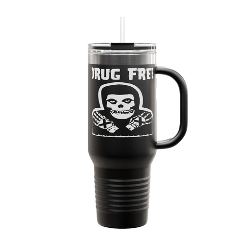 Drug Free Misfits Skeleton Insulated Travel Mug