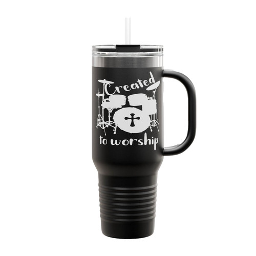 Drum Created To Worship Insulated Travel Mug