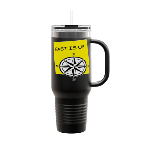 East Is Up Compass Insulated Travel Mug