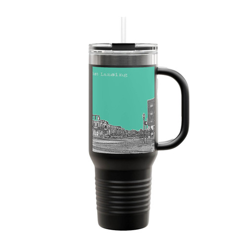 East Lansing Michigan Skyline Insulated Travel Mug