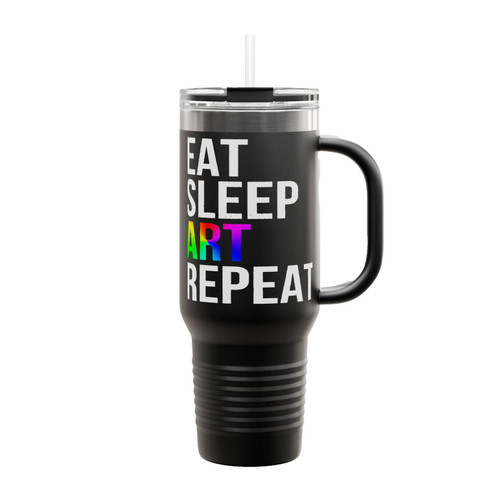 Eat Sleep Art Repeat Insulated Travel Mug