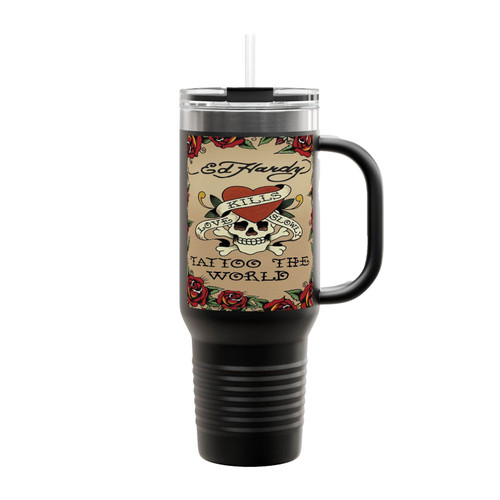 Ed Hardy Tattoo The World Insulated Travel Mug
