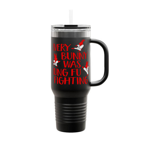Every Bunny Was Kung-Fu Fighting Insulated Travel Mug