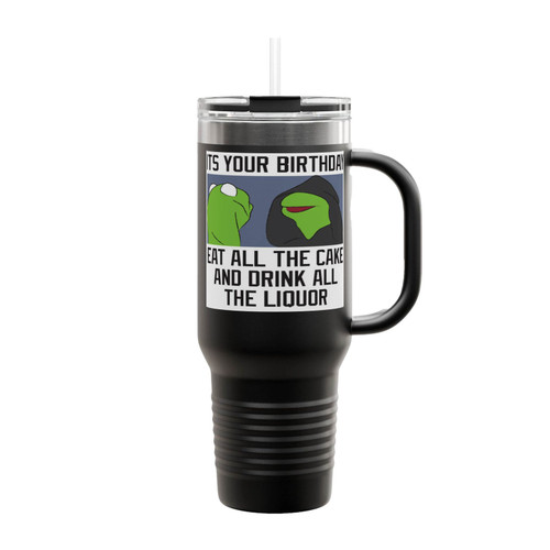 Evil Frog Birthday Greeting Insulated Travel Mug